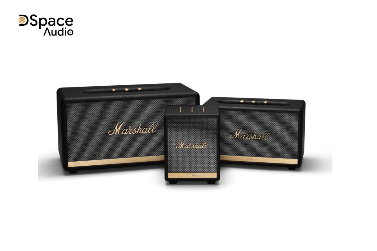 Với kích thước 168 x 128 x 123mm (HWD), loa Marshall Uxbridge Voice chỉ lớn hơn dòng loa Sonos một chút.