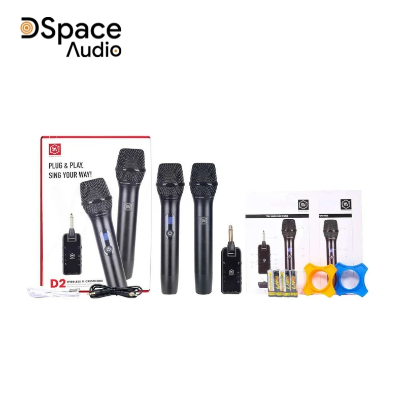 Micro không dây ALPHA WORKS D2 gồm bộ thu phát tín hiệu, hai micro cầm tay và được chế tác từ chất liệu kim loại. Bên ngoài phủ lớp sơn tĩnh điện chống bám bụi, vân tay mang đến sự bền bỉ khi sử dụng, những ưu điểm trên tạo cho micro không dây ALPHA WORKS D2 sự bền bỉ, mạnh mẽ. Dáng mic được hãng gia công thon gọn, dễ dàng cầm tay, đi cùng tông màu đen sang trọng, Alpha Works D2 chinh phục người dùng với thiết kế đầy tối ưu và tinh tế.