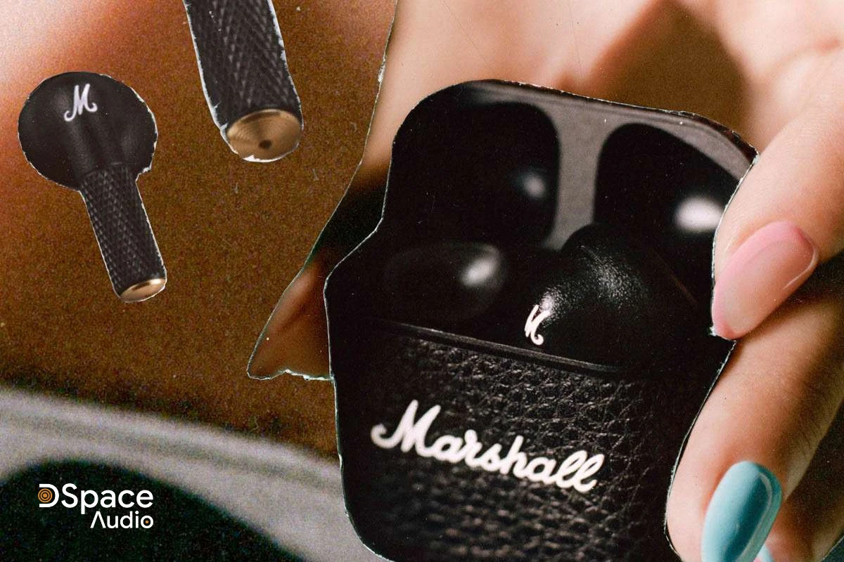 Marshall Minor IV giữ nguyên ngôn ngữ thiết kế cổ điển, lấy cảm hứng từ những chiếc ampli guitar lừng danh của hãng. Hộp sạc được hoàn thiện với lớp nhựa giả da, các đường vân sang trọng, logo Marshall nổi bật ở trung tâm