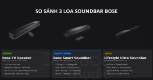 So sánh Soundbar Bose: TV Speaker, Smart Soundbar và Lifestyle Ultra Soundbar